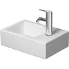 Image de Duravit Vero Air lavabo 38x25 cm, sans trop-Plein, avec Table de robinetterie, 1 Trou de Robinet à Droite, Face inférieure vitrée, Coloris: Blanc avec Wondergliss - 07243800001