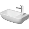 Image de Duravit ME by Starck Lave-mains, trou de robinet à droite, sans trop-plein, avec table à trous, 400 mm, 0717400000, Couleur: blanc