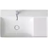 Image de Duravit Meuble vasque asymétrique DuraSquare 80x47 cm, sans trop-plein, avec siphon, lavabo gauche, 1 robinetterie, blanc