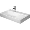 Image de Duravit Meuble vasque asymétrique DuraSquare 80x47 cm, sans trop-plein, avec vidage HLB, cuve à gauche, sans vidage HL, blanc