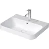 Image de Duravit Happy D.2 Plus Évier à poser, 236060, 1 trou de coulée, 600x460 mm, rectifié, avec trop-plein, avec table à trous de coulée, Couleur: Blanc