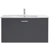 Image de Duravit XBase Meuble sous-lavabo Mural L:80 cm avec 1 tiroir, XB603104949, Couleur: Décor Graphite Mat