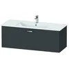 Image de Duravit XBase Meuble sous-lavabo Suspendu L:120 cm avec 1 tiroir, XB603304949, Couleur: Décor Graphite Mat