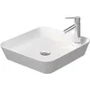 Image de Duravit Cape Cod Évier à Poser, 460 x 460 mm, avec îlot de Distribution, sans trop-Plein, Coloris: Couleur intérieure Blanc Soyeux Mat, Couleur extérieure Blanc Soyeux Mat - 2340463200