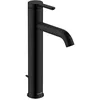 Image de Duravit C.1 Robinet de lavabo Taille L (bec hauteur 173 mm) Robinet de salle de bain avec bonde à tirette Noir mat