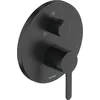Image de Duravit C.1 Mitigeur monocommandé pour douche encastré, rosace ronde, 2 consommateurs, inverseur douche à main/douche de tête, C142100120, Couleur: Noir Mat