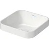 Image de Duravit Vasque à poser Happy D.2 Plus 40x40 cm, blanc/anthracite, sans trop-plein, gauche, avec trop-plein, droite