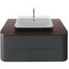 Image de Duravit Lavabo à poser Happy D.2 Plus 60x46 cm, blanc/anthracite, avec trop-plein, mitigeur HLB