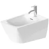 Image de Duravit Viu Bidet Mural 229215, 370x570 mm, avec trop-Plein, avec Table de robinetterie, Coloris: Blanc avec Wondergliss - 22921500001