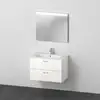 Image de Duravit Ensemble de meubles XBase 83x49cm, Lavabo, 2 tiroirs, miroir, blanc brillant