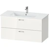 Image de Duravit Ensemble mobilier XBase 103x49 cm, WT, WTU 2 tiroirs, vis aggloméré, blanc brillant