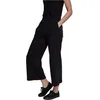 Image de Urban Classics Pantalon Évasé Femme Pantalon en Toile Noir L 95% Coton, 5% Élasthanne Loose Fit