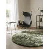 Image de benuta Whisper Tapis à Poils Longs - Vert 160 x 160 cm Rond - Douillet, Doux, pour Chambre à Coucher et Salon, Facile d'entretien, Compatible avec Chauffage au Sol