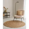 Image de benuta Jutta Tapis en Jute Naturel - Rond - 160 cm - Tapis de Salon tissé à la Main - Design Naturel - Convient pour Chauffage au Sol