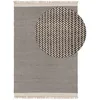 Image de benuta Tapis en laine pure Kim - Noir/Blanc 80 x 120 cm - Coton, Laine - Rectangulaire & Style : Ikat, Hygge & Cozy, Minimaliste - Facile d'entretien pour salon chambre à coucher