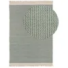 Image de benuta Tapis en laine pure Kim - Menthe 200 x 300 cm - Coton, Laine - Rectangulaire & Style : Ikat, Hygge & Cozy, Minimaliste - Facile d'entretien pour le salon et la chambre à coucher