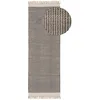 Image de benuta Tapis en laine pure Kim - Noir/blanc 80 x 250 cm - Coton, Laine - Chemin de couloir et de style : Ikat, Hygge & Cozy, Minimaliste - Facile d'entretien pour salon, chambre à coucher, couloir