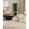 Image de benuta Tapis en laine pure Rocco - Beige/noir 250 cm rond - Tissé à la main - Style : laine, uni, bohème, hygge et cozy - Minimaliste - Facile d'entretien pour le salon et la chambre à coucher