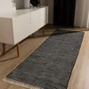 Image de benuta Basic Tapis Coton Tom - Noir 80x250 cm - Tissé à Main - 100% recyclé - Compatible avec Chauffage au Sol - pour Salon, Chambre, Couloir, Salle à Manger