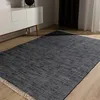 Image de benuta Basic Tapis Coton Tom - Bleu foncé 80x150 cm - Tissé à Main - 100% recyclé - Compatible avec Chauffage au Sol - pour Salon, Chambre, Couloir, Salle à Manger