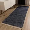 Image de benuta Basic Tapis Coton Tom - Bleu foncé 80x250 cm - Tissé à Main - 100% recyclé - Compatible avec Chauffage au Sol - pour Salon, Chambre, Couloir, Salle à Manger