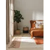 Image de benuta Tapis pop en coton Gibson - Orange 120 x 170 cm - 100 % coton - Rectangulaire et style : abstrait, géométrique, franges, vie naturelle, Scandi Living - Facile d'entretien pour le salon