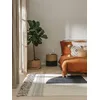 Image de benuta Tapis pop en coton Gibson - Noir/blanc 120 x 170 cm - 100 % coton - Rectangulaire et style : abstrait, géométrique, franges, Natural Living, Scandi Living - Facile d'entretien pour le salon