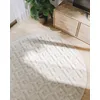 Image de benuta Basic Tapis Salon Leo - Crème 200 cm Rond - Boho Relief Abstrait pour Chambre, Couloir, Salle à Manger - Compatible avec Chauffage au Sol