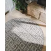 Image de benuta Basic Tapis Salon Leo - Gris Clair 160 cm Rond - Boho Relief Abstrait pour Chambre, Couloir, Salle à Manger - Compatible avec Chauffage au Sol