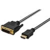 Image de ednet HDMI Adapter Cable, Type A - DVI(24+1) M/M, 5.0m, Full HD, Cotton, Gold, Nero