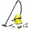 Image de KÄRCHER Aspirateur Eau et Poussières WD 2-18 (Batterie), Soufflerie, 270W, Cuve 12L, Flexible 1.8m. Inclus : Filtre Cartouche, Sacs, Buses Eau/poussière & Fentes. Puissant, Compact et sans Fil