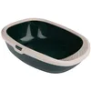 Image de kooa Bac à litière pour chat - En plastique 100 % recyclé - Entrée profonde - Trous dans le bord pour racler la litière - Dimensions : 53 x 41 x 16 cm