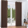 Image de Beautissu Lot de 2 Rideaux - Rideau Thermique oeillet Marron Amelie - 140x245 cm - Rideau Isolant à Oeillets
