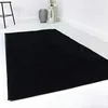 Image de Tapis de couloir à poils courts, tapis rond, couleur unie, doux et moelleux, antidérapant, tapis moderne, idéal pour le salon, la chambre à coucher, la chambre d'enfant, LAGO (133 x 200 cm, noir)