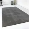Image de Tapis rond en fausse fourrure - Couleur unie - Doux et moelleux - Facile d'entretien - Idéal pour le salon, la chambre à coucher, la chambre d'enfant - VILLA ROSSO (200 x 290 cm, gris anthracite)