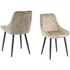 Image de Mobel - Sit - Lot de 2 chaises housse beige, pieds noirs - 48x57x84cm OS