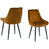 Image de Mobel - Sit - Lot de 2 chaises couverture jaune, pattes noires - 48x57x84cm OS