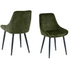 Image de Mobel - 2 chaises couverture verte, pattes noires - 48x57x84cm OS