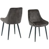 Image de Mobel - Sit - Lot de 2 chaises housse gris foncé, pieds noirs - 48x57x84cm OS