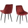 Image de Mobel - Sit - Lot de 2 chaises couverture rouge, pattes noires - 48x57x84cm OS