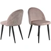 Image de Mobel - Sit - Lot de 2 chaises Sit&Chairs cadre noir, couverture vieux rose - 49x52,5x79cm OS