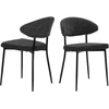 Image de Mobel - 2 Chaises revêtement gris foncé, pieds noirs mats - 56x53x82cm OS