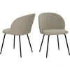 Image de Mobel - 2 chaises housse taupe, pieds noir mat - 60x48x78cm OS