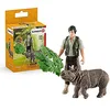 Image de Schleich 42428 Figurine Kit de Base avec Ranger et rhinocéros