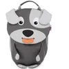Image de Affenzahn Petit Ami Sac à dos ergonomique pour enfants de 1 à 3 ans, réfléchissant avec tire-langue et étiquette nominative Chien - Gris