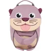 Image de Affenzahn Petit Ami Sac à dos ergonomique pour enfants de 1 à 3 ans, réfléchissant avec tire-langue et étiquette nominative Loutre - Rose