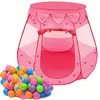 Image de LittleTom Tente de Jeu Pop-up Rose 120x120x90cm pour Petites Filles + 200 Boules