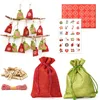Image de DuneDesign Calendrier de l'Avent à remplir 2025 - DIY 24 sachets en tissu avec guirlande et set d'autocollants - Calendrier de Noël à remplir soi-même Sachets de l'Avent à remplir Enfants