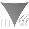 Image de AMANKA 7x7x7 Voile d'Ombrage Triangulaire Respirante - Toile de Jardin UV avec Fixation Acier INOX