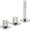 Image de Hansa HANSARONDA Set de montage prêt Mitigeur monocommande bidet 3 trous, rosace carrée, chrome